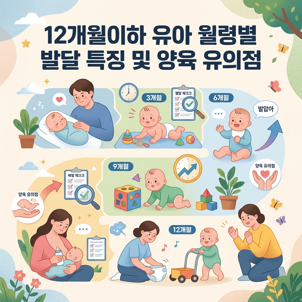 ai thumbnail illustration 12개월이하 유아 월령별 발달 특징 및 양육 유의점 1786519500