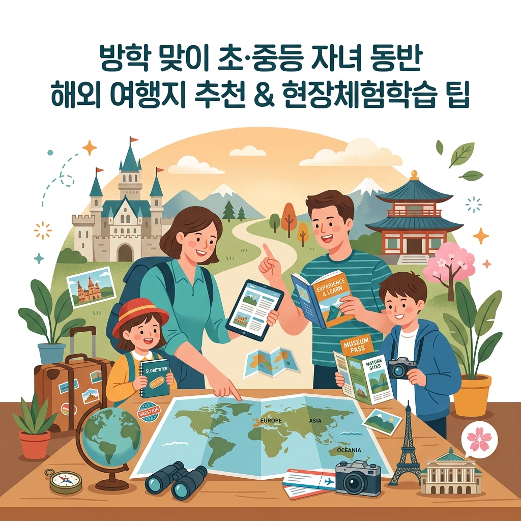 ai thumbnail illustration 방학 맞이 초·중등 자녀 동반 해외 여행지 추천 현장체험학습 팁 1786902863