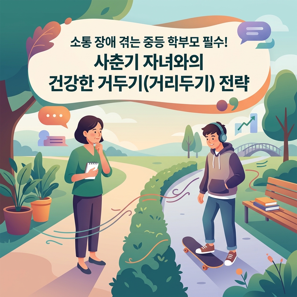 ai thumbnail illustration 소통 장애 겪는 중등 학부모 필수 사춘기 자녀와의 건강한 거두기거리두기 전략 1786912014