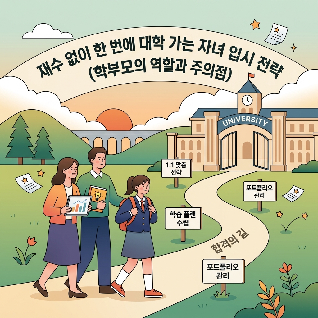 ai thumbnail illustration 재수 없이 한 번에 대학 가는 자녀 입시 전략 학부모의 역할과 주의점 1786691484