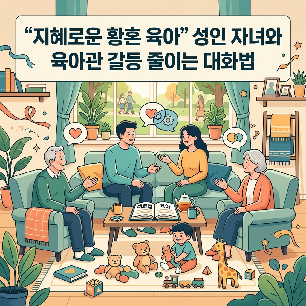 ai thumbnail illustration 지혜로운 황혼 육아 성인 자녀와 육아관 갈등 줄이는 대화법 1786501964