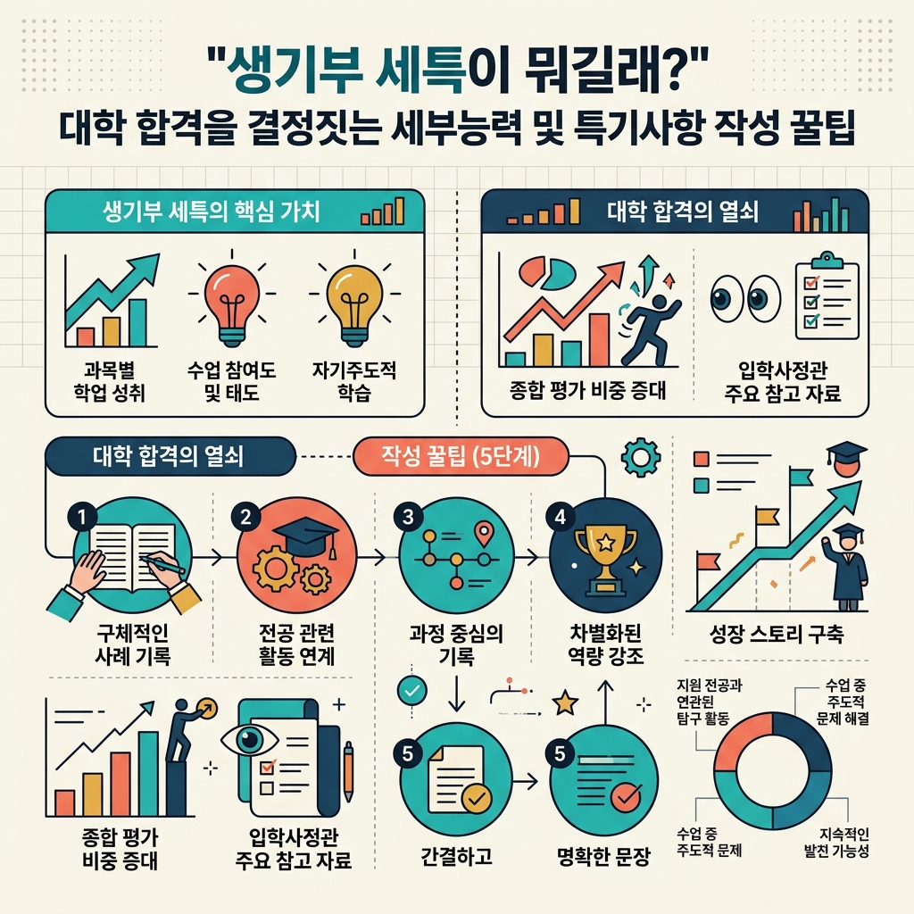ai thumbnail infographic 생기부 세특이 뭐길래 대학 합격을 결정짓는 세부능력 및 특기사항 작성 꿀팁 1786691658