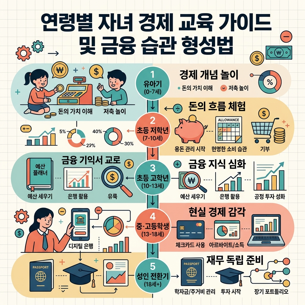 ai thumbnail infographic 연령별 자녀 경제 교육 가이드 및 금융 습관 형성법 1786521199