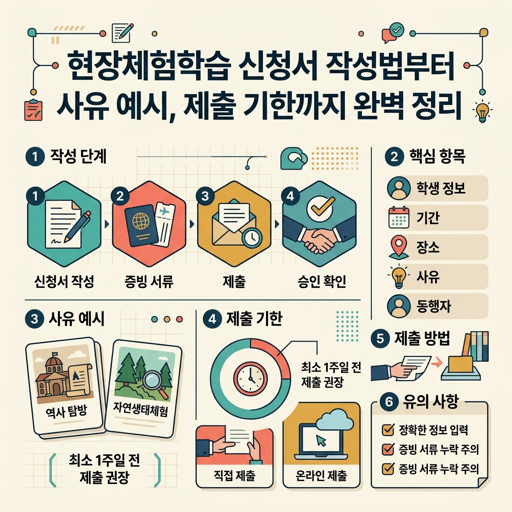 ai thumbnail infographic 현장체험학습 신청서 작성법부터 사유 예시 제출 기한까지 완벽 정리 1786909975