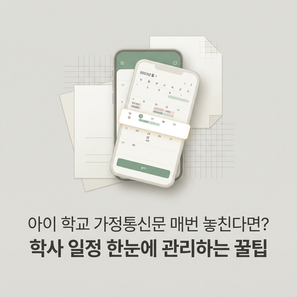 ai thumbnail minimal 아이 학교 가정통신문 매번 놓친다면 학사 일정 한눈에 관리하는 꿀팁 1786680406