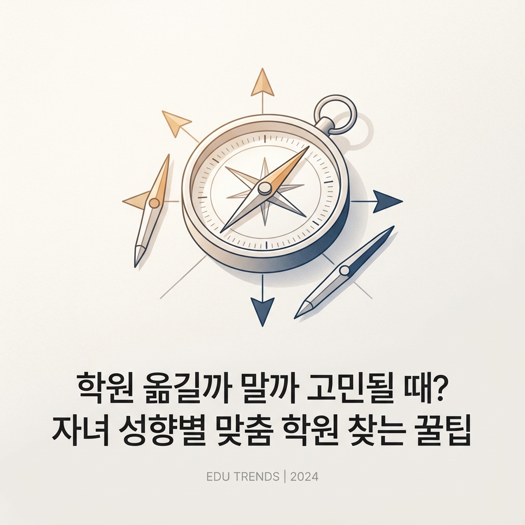 ai thumbnail minimal 학원 옮길까 말까 고민될 때 자녀 성향별 맞춤 학원 찾는 꿀팁 1786679715