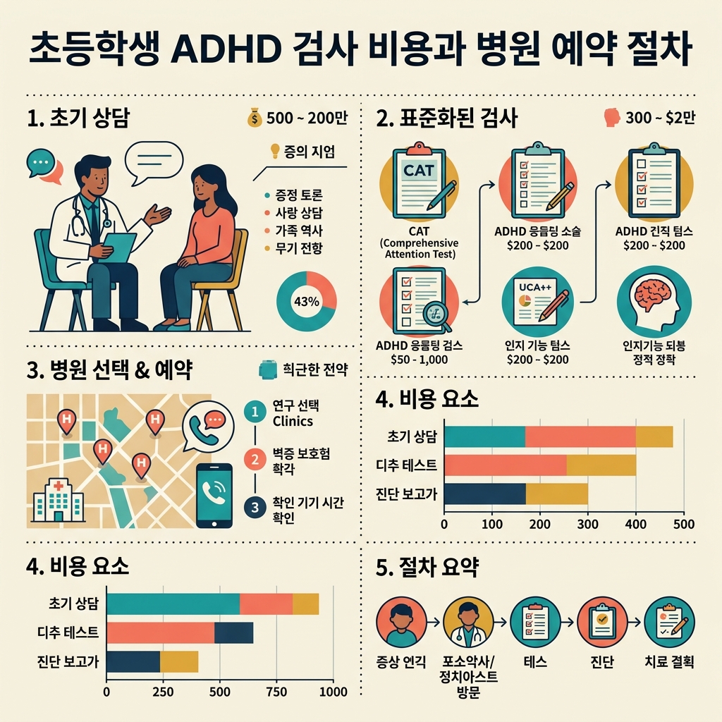 ai thumbnail infographic 초등학생 ADHD 검사 비용과 병원 예약 절차 1788448516